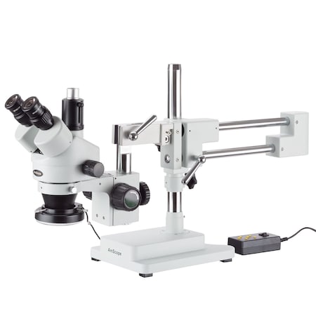 Amscope 3.5X-45X Trinocular Stereo Microscope With 4-Zone 144-LED Ring Light SM-4TX-144A
